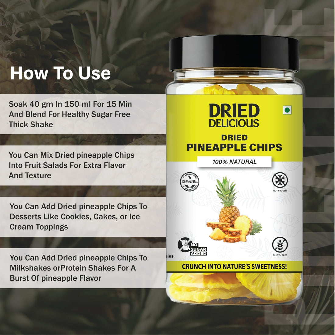 Healthy dried pineapple chips