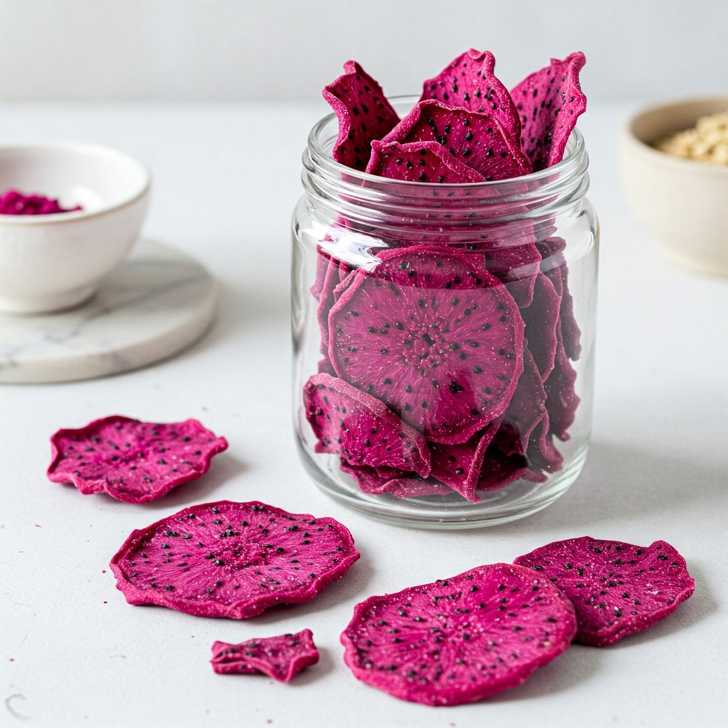 Dried dragon fruits