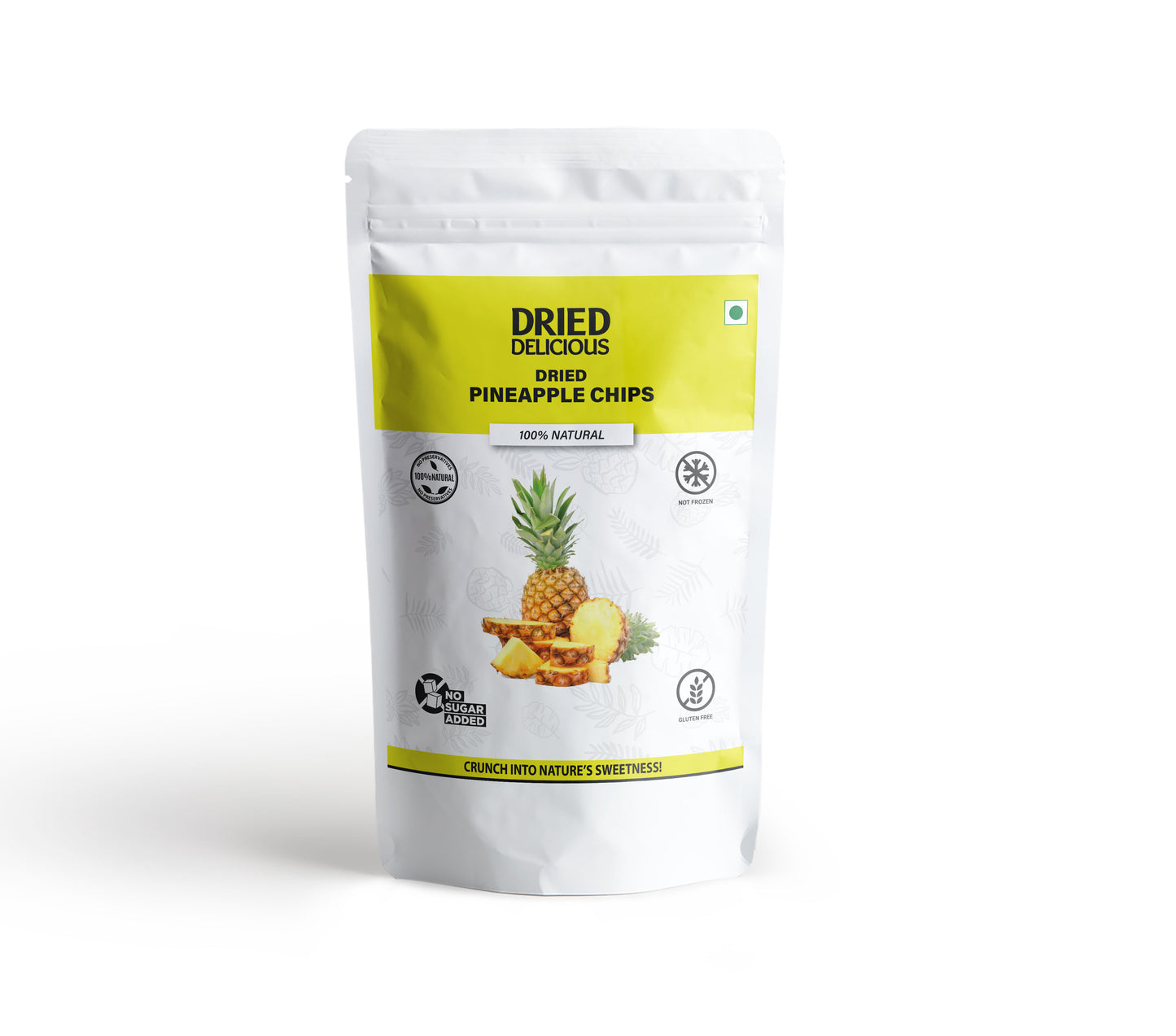 Dried Delicious 100% Natural Dried Pineapple Chips, 100g